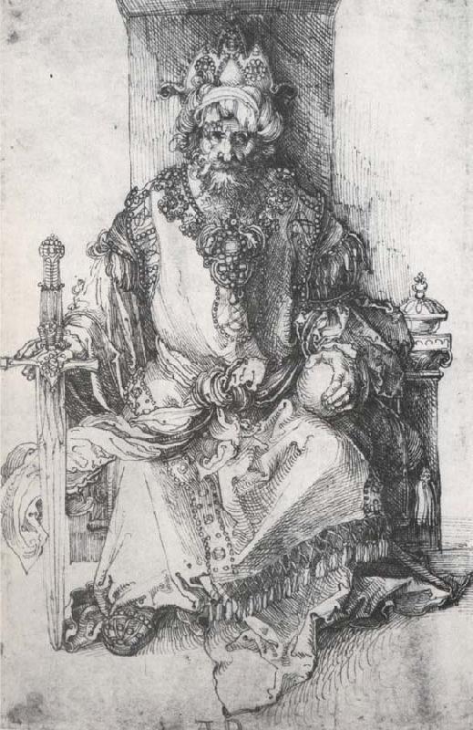 Albrecht Durer An orinetal Ruler Enthroned with traces of the artist-s monogram Norge oil painting art